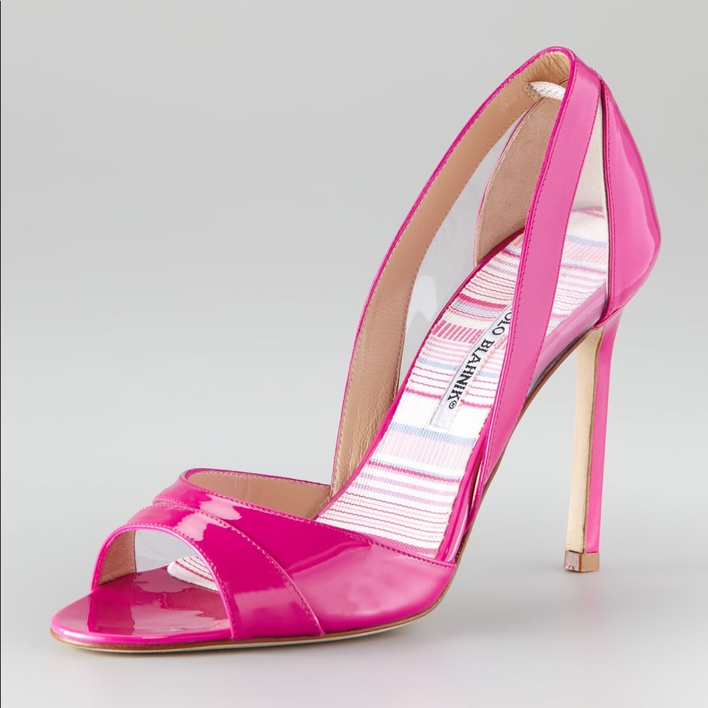 Manolo Blahnik Nscanti CutOut Patent Leather Pumps